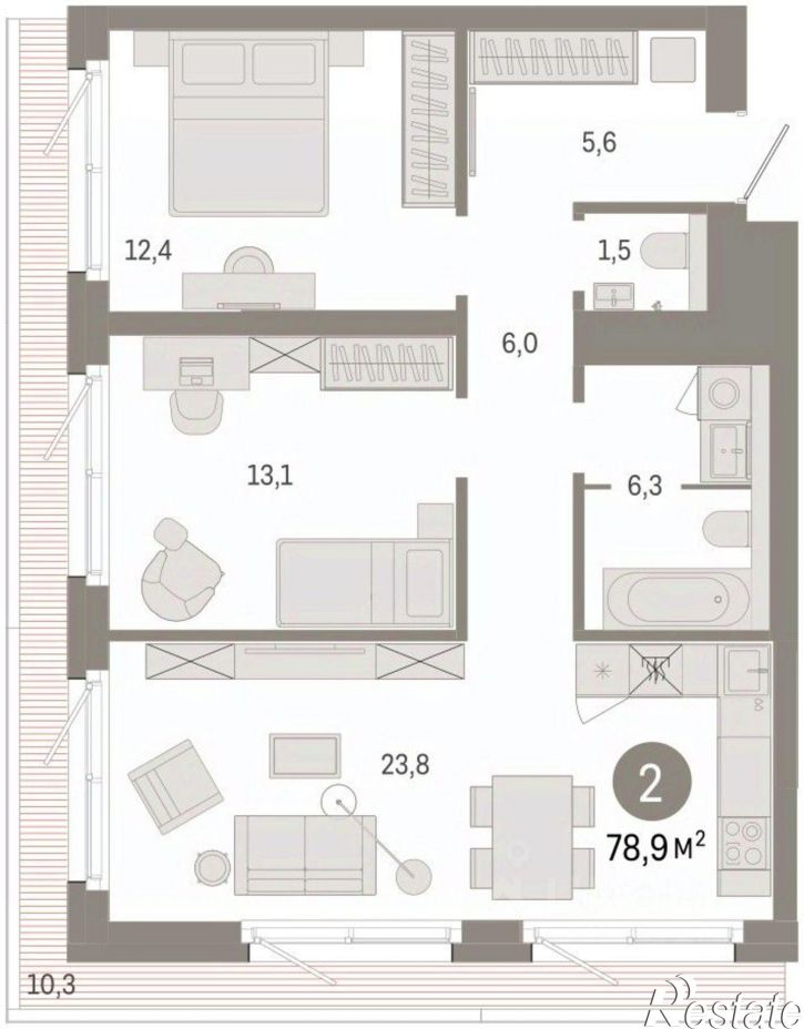3-комн квартира в новом доме Журинская улица, 126А,  д. 126А