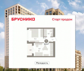 2-комн, 36 кв м, этаж 9/25 ул Есенина, 3/1 3