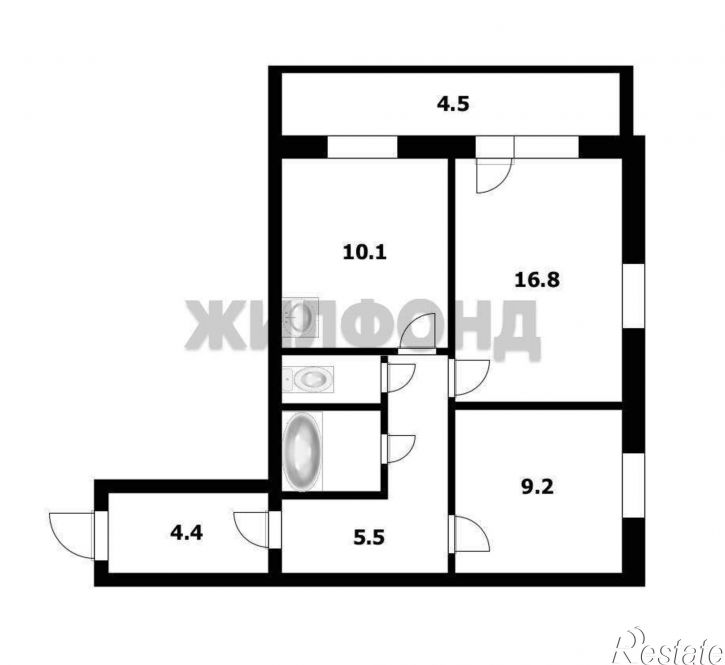 2-комн квартира Киевская улица, д.3/1
