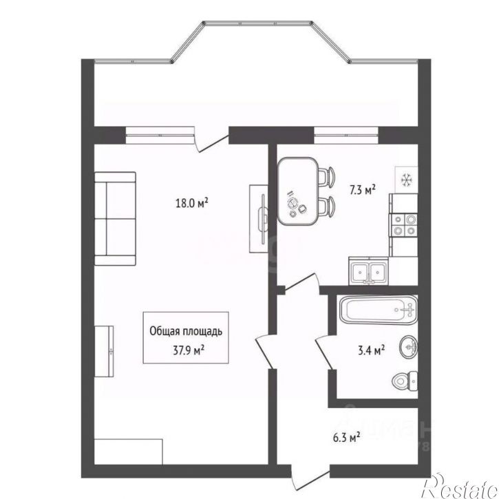 1-комн квартира ул Краузе, 5,  д. 5