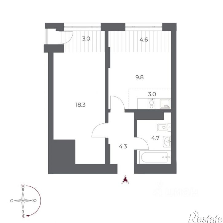 2-комн квартира в новом доме Красный пр-кт, 220 33,  д. 220 33,  к. 33