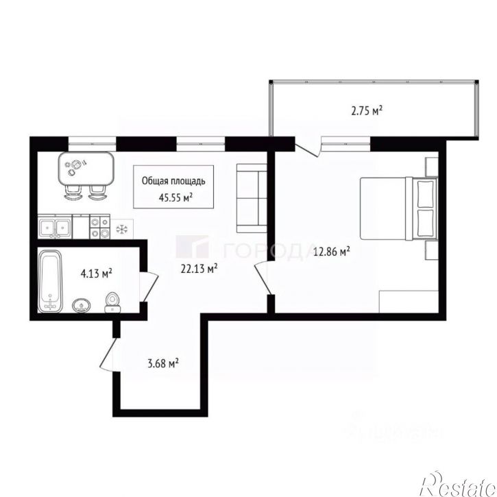 2-комн квартира ул Курчатова, 18,  д. 18