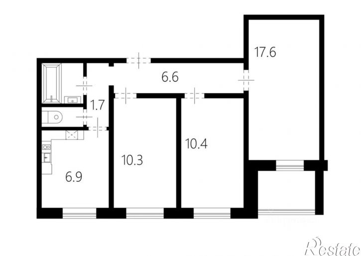 3-комн квартира ул Линейная, 35,  д. 35