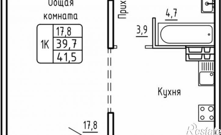 1-комн квартира в новом доме ЖК Самоцветы