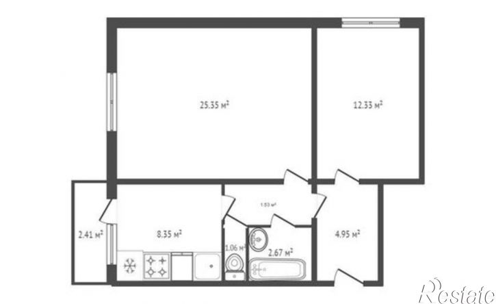 2-комн квартира Плющихинская улица, 9