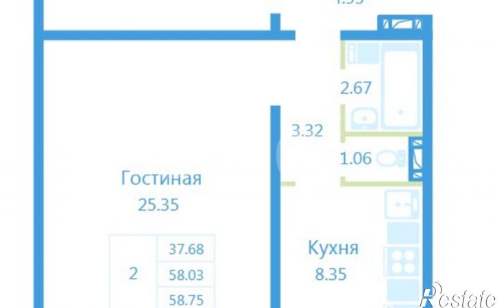 2-комн квартира Плющихинская улица, 9