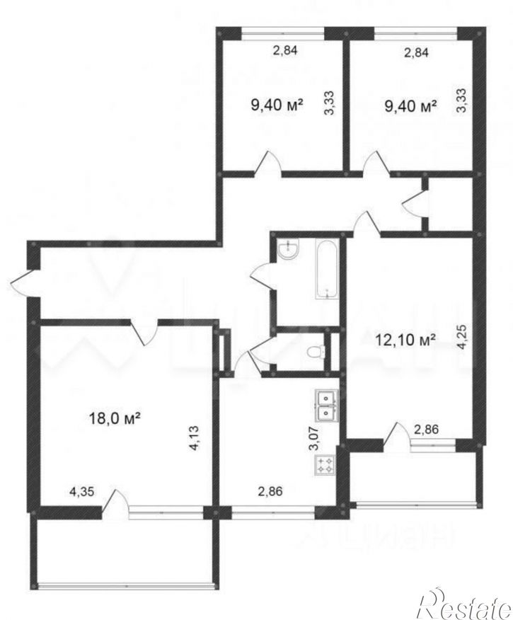 4-комн квартира ул Троллейная, 152/1,  д. 152/1