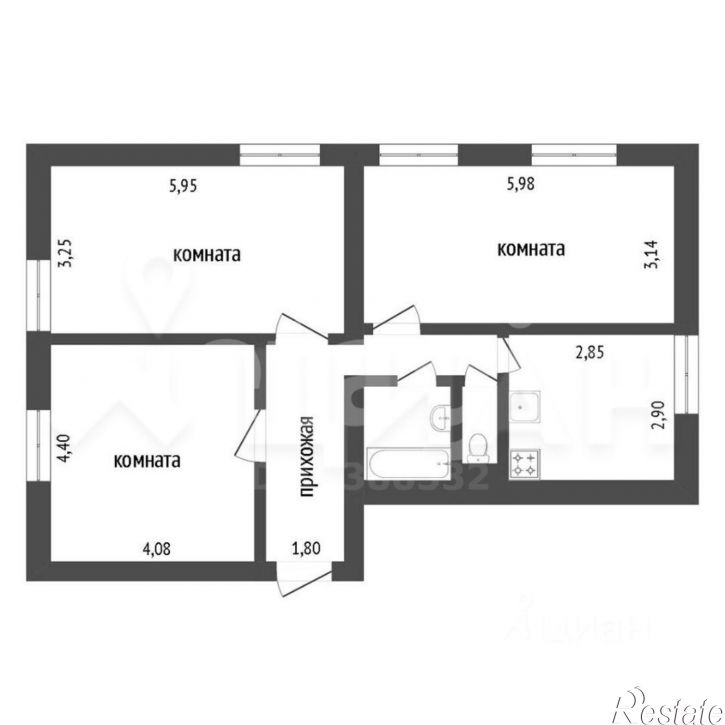 3-комн квартира ул Богдана Хмельницкого, 22,  д. 22