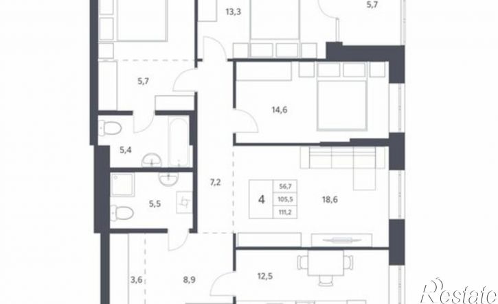4-комн квартира ул Аэропорт, 24,  д. 24