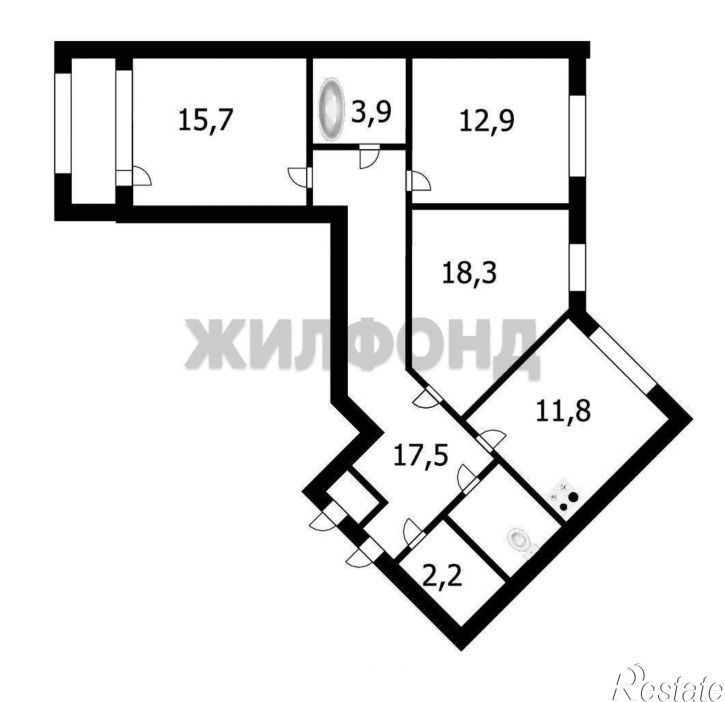 3-комн квартира Сухарная улица, д.101