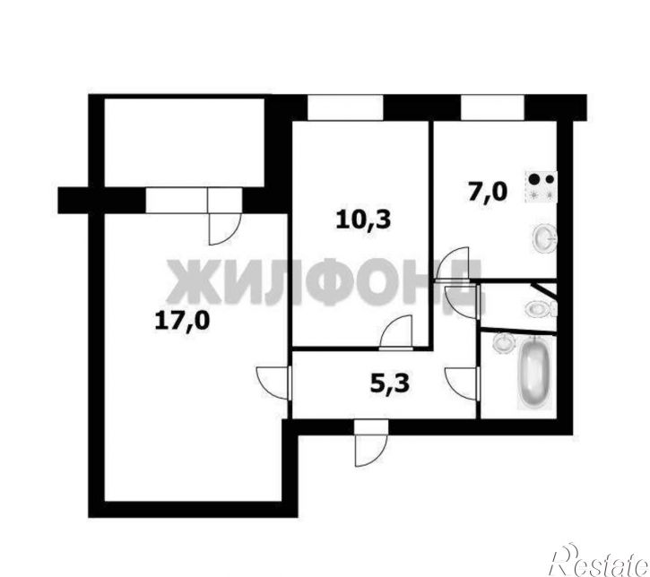 2-комн квартира 18-й Бронный переулок, д.1
