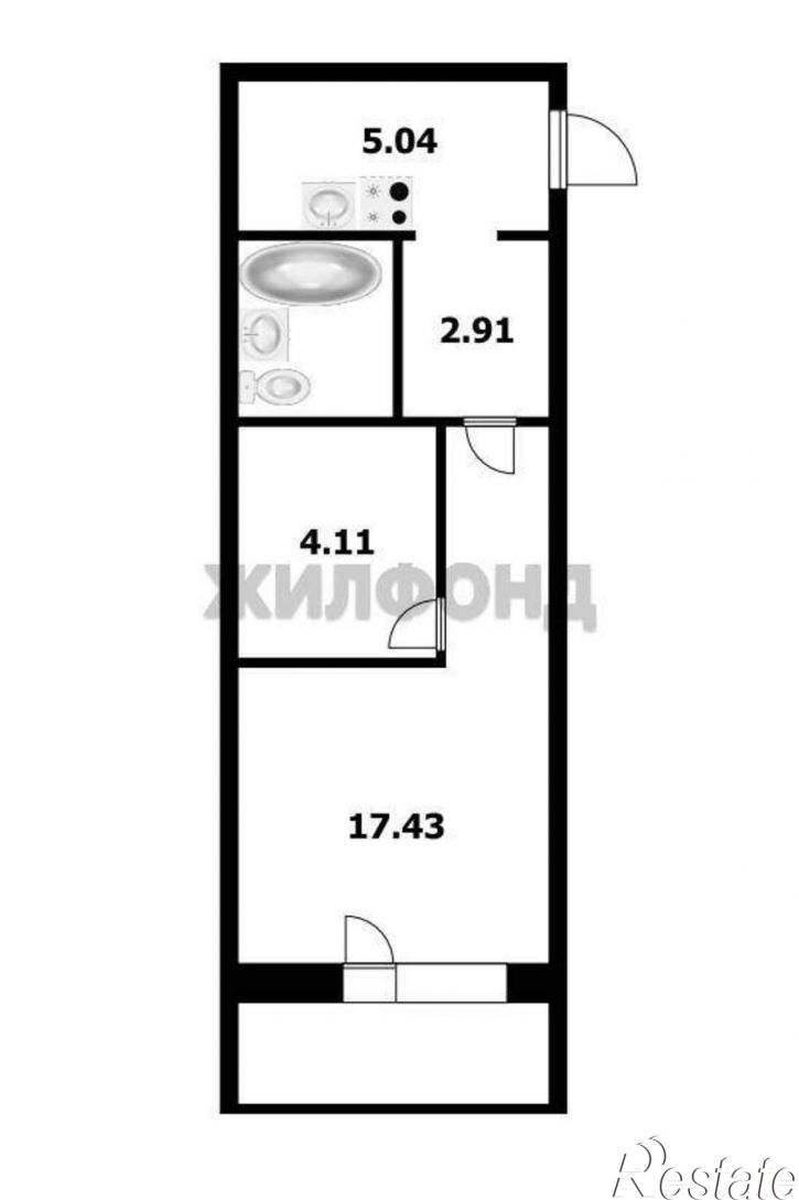 1-комн квартира Виктора Уса улица, д.4