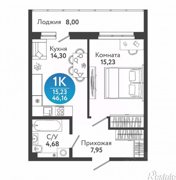 1-комн квартира в новом доме ул Бронная, 22/3,  д. 22/3