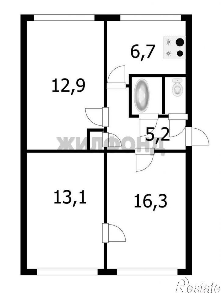 3-комн квартира Невельского улица, д.19