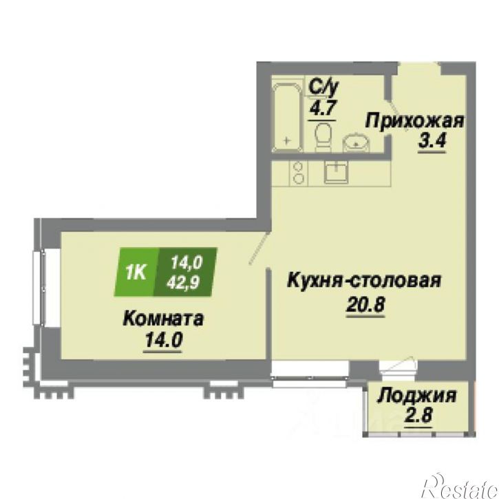 1-комн квартира в новом доме ул Войкова, 149,  д. 149