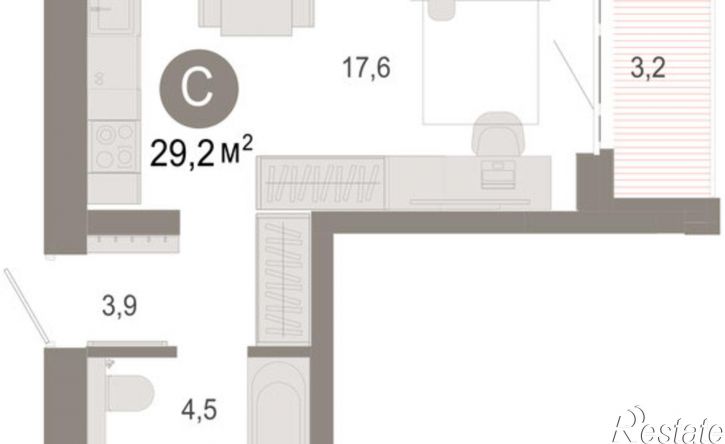 1-комн квартира в новом доме ул Есенина, 9/2,  д. 9/2