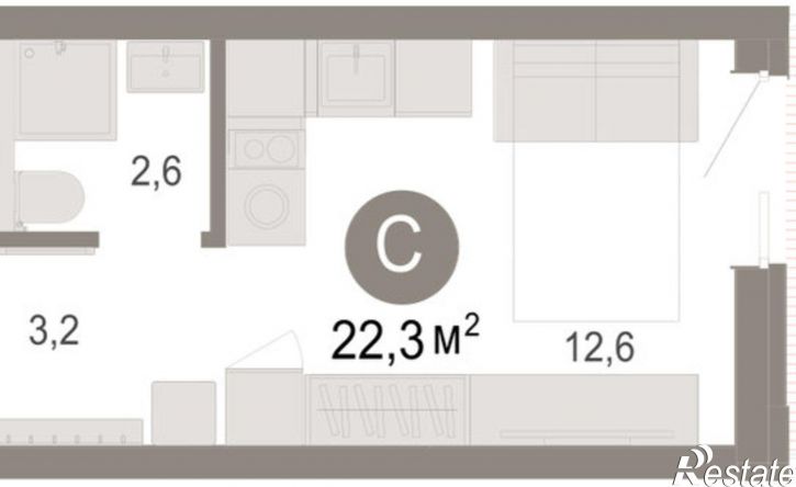 1-комн квартира в новом доме ул Есенина, 9/2,  д. 9/2