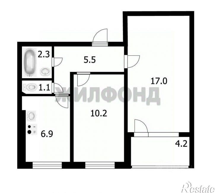 2-комн квартира ул Полтавская, 35,  д. 35