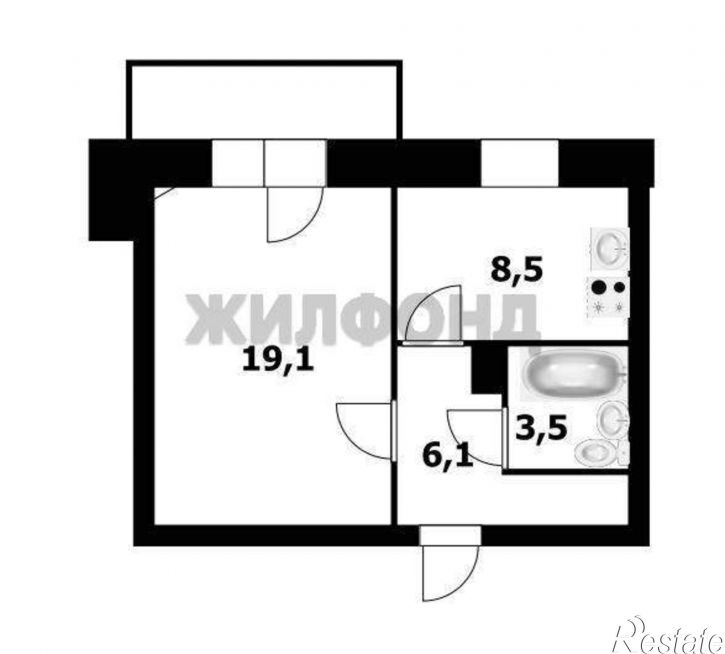 1-комн квартира Спортивная улица, д.4