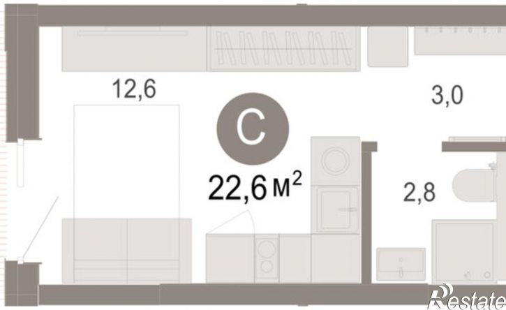 1-комн квартира в новом доме ул Есенина, 9/2,  д. 9/2