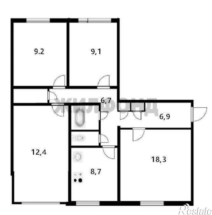 4-комн квартира Писарева улица, д.82