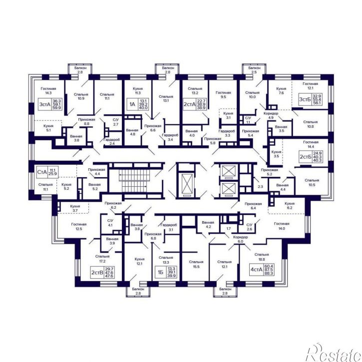 3-комн квартира в новом доме ул Грибоедова, 172,  д. 172