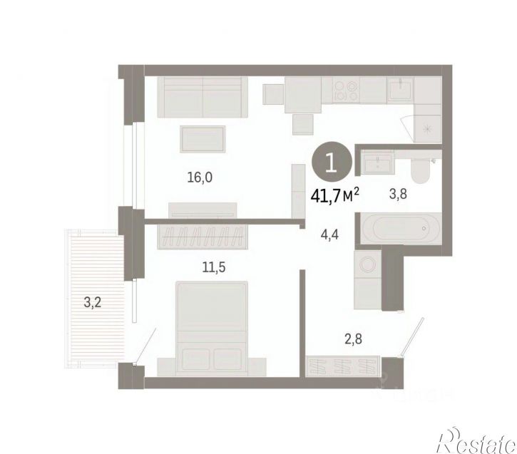 2-комн квартира в новом доме ул Журинская, 129А,  д. 129А