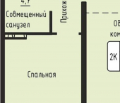 2-комн, 42 кв м, этаж 8/14 микрорайон Родники, ЖК Гренландия