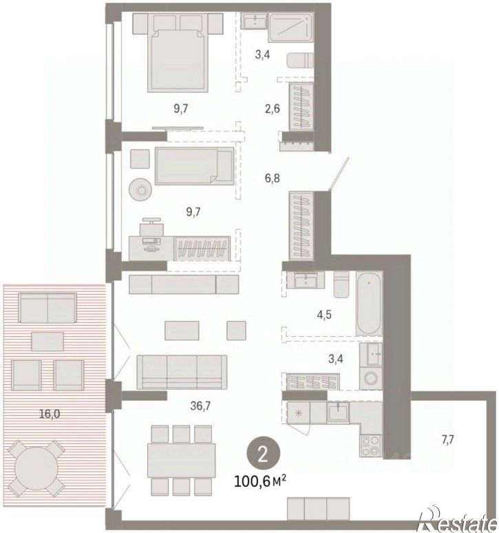 3-комн квартира в новом доме ул Большевистская, 108,  д. 108