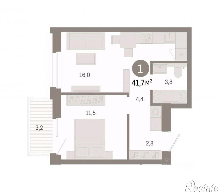 2-комн квартира в новом доме ул Журинская, 129А,  д. 129А