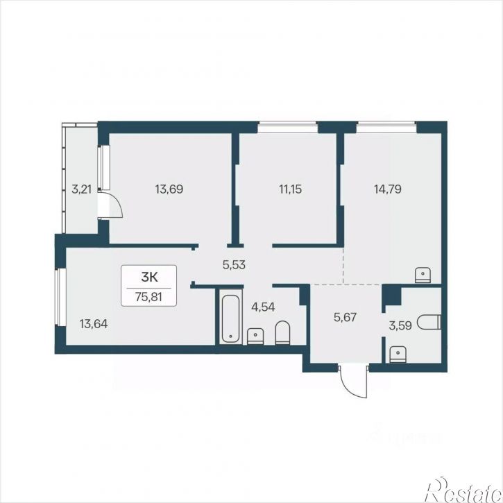 3-комн квартира в новом доме ул Зорге, 229/3,  д. 229/3