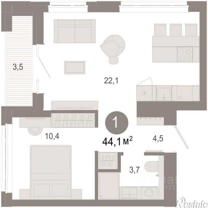 2-комн квартира в новом доме ул Есенина, 3/1 3,  д. 3/1 3,  к. 3