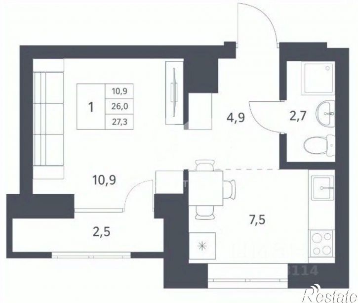 1-комн квартира Красный пр-кт, 236,  д. 236