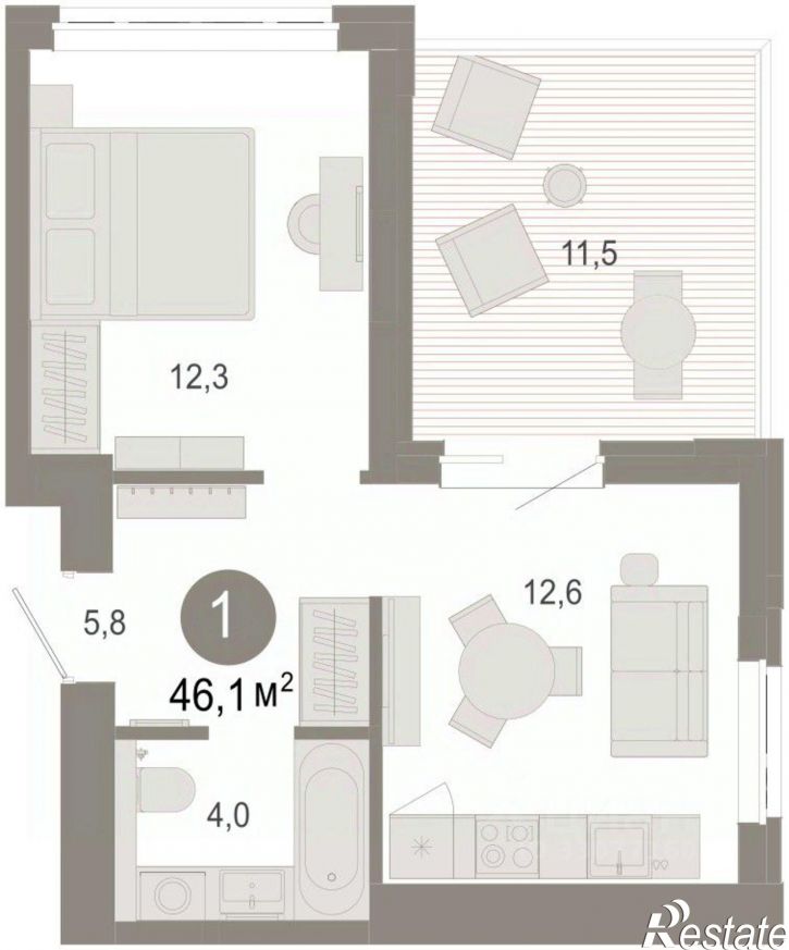 2-комн квартира в новом доме ул Есенина, 3/1 3,  д. 3/1 3,  к. 3