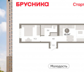 2-комн, 45 кв м, этаж 8/25 ул Есенина, 9/2