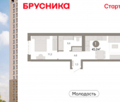 2-комн, 45 кв м, этаж 7/25 ул Есенина, 9/2