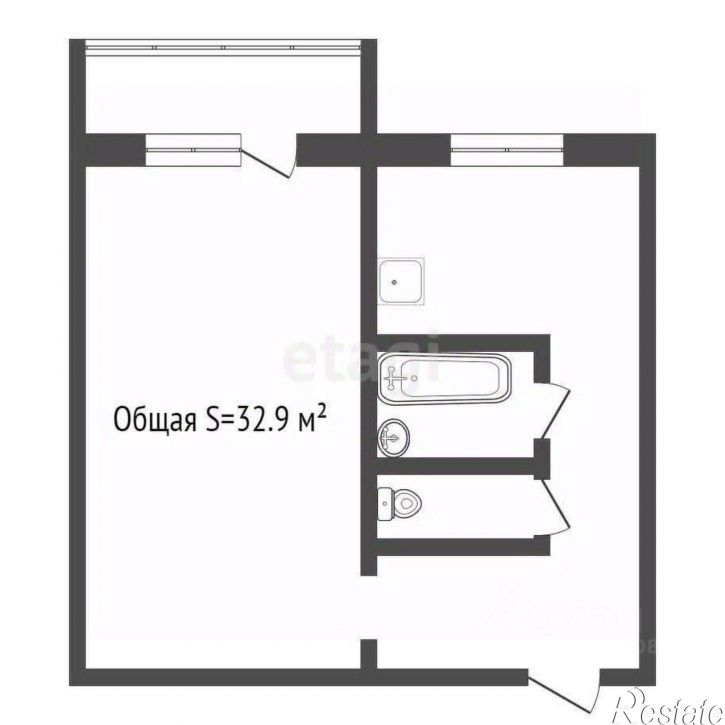 1-комн квартира ул Флотская, 18,  д. 18