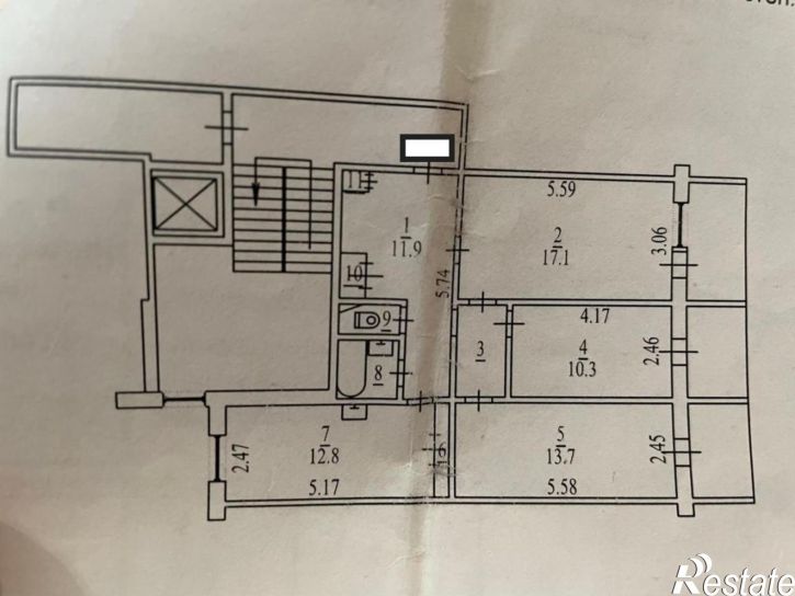 3-комн квартира Бердышева, 5