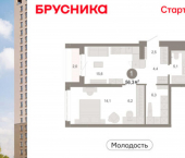 2-комн, 56 кв м, этаж 8/25 ул Есенина, 9/2