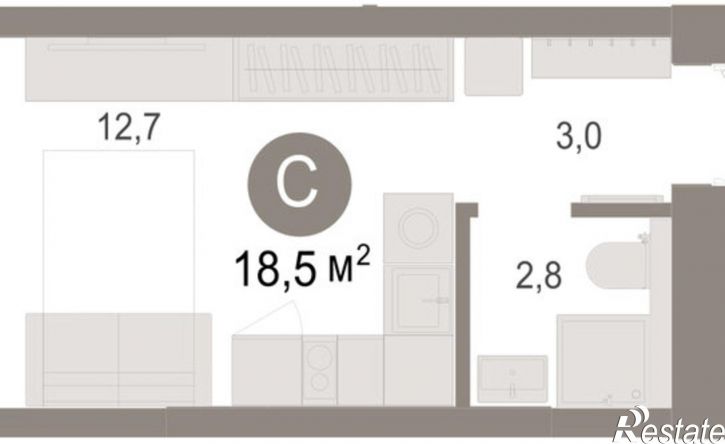 1-комн квартира в новом доме ул Есенина, 9/2,  д. 9/2