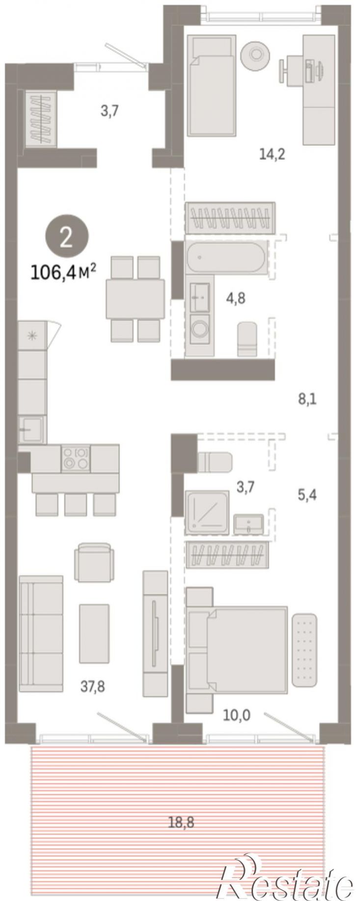 3-комн квартира в новом доме Большевистская, 114