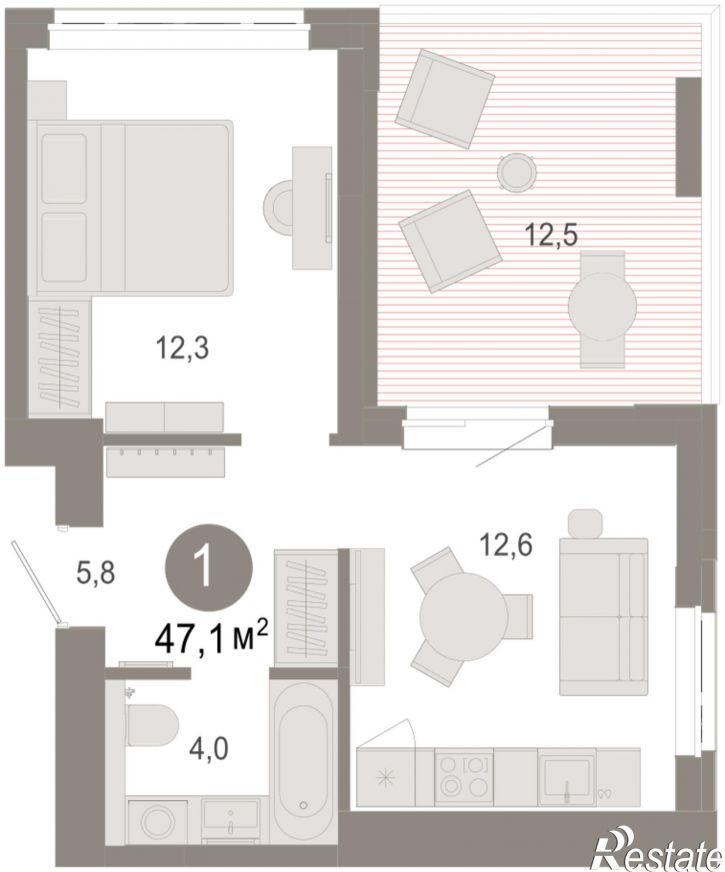 2-комн квартира в новом доме Есенина, 9/1