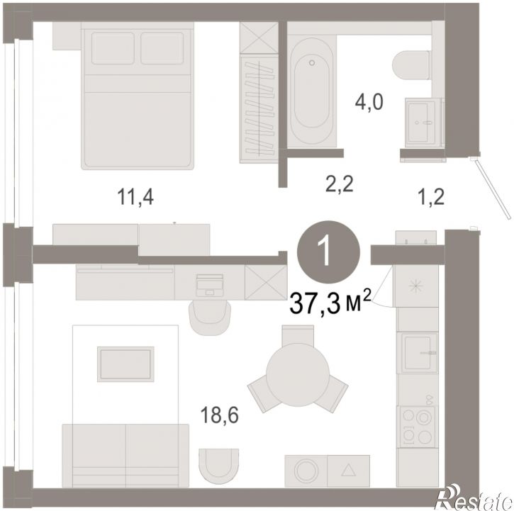 2-комн квартира в новом доме Есенина, 9/1