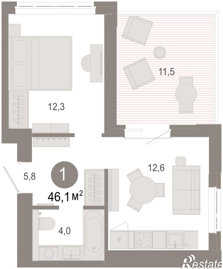 2-комн квартира в новом доме Есенина, 9/1