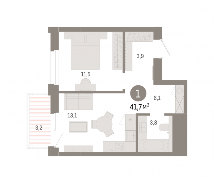 2-комн квартира в новом доме Улица Фрунзе, 218 стр