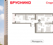 3-комн, 70 кв м, этаж 2/25 ул Есенина, 9/2