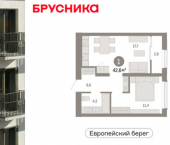 2-комн, 43 кв м, этаж 4/8 ул Большевистская, 104