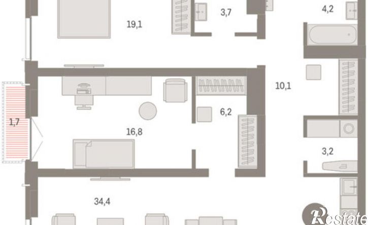 3-комн квартира в новом доме ул Большевистская, 108,  д. 108