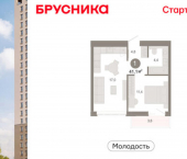 2-комн, 41 кв м, этаж 5/25 ул Есенина, 9/2