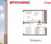 2-комн, 36 кв м, этаж 18/25 ул Есенина, 9/2
